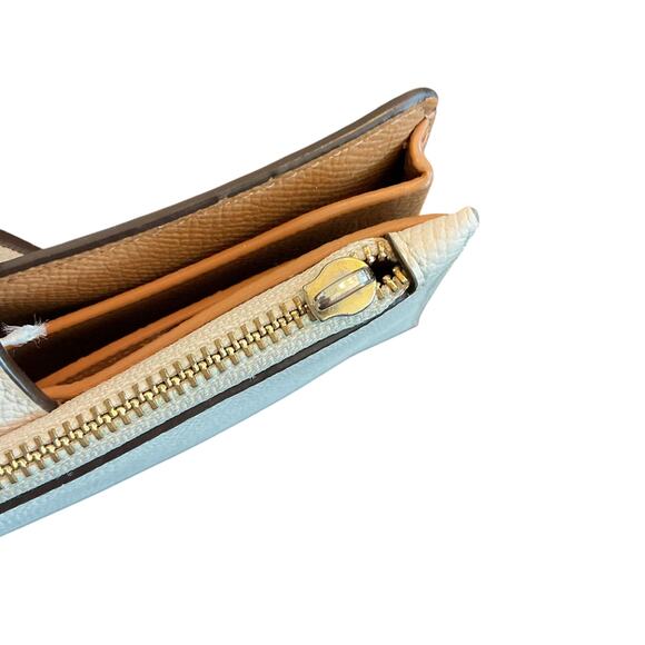 COACH The Phone Wallet Bi Fold Crossgrain Leather Chalk White/Camel Women’s NWOT - Picture 14 of 15